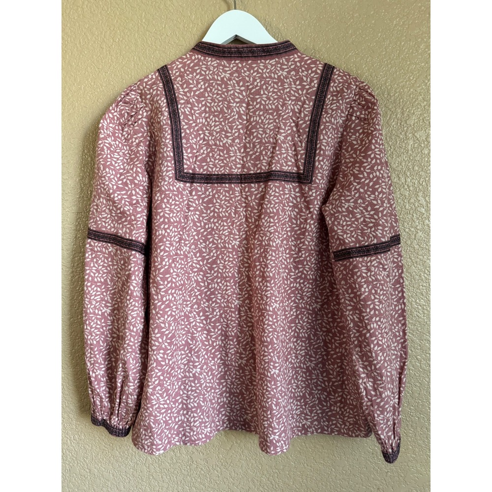 FAHERTY aurora top mauve leaf batik organic cotton - Picture 3 of 9